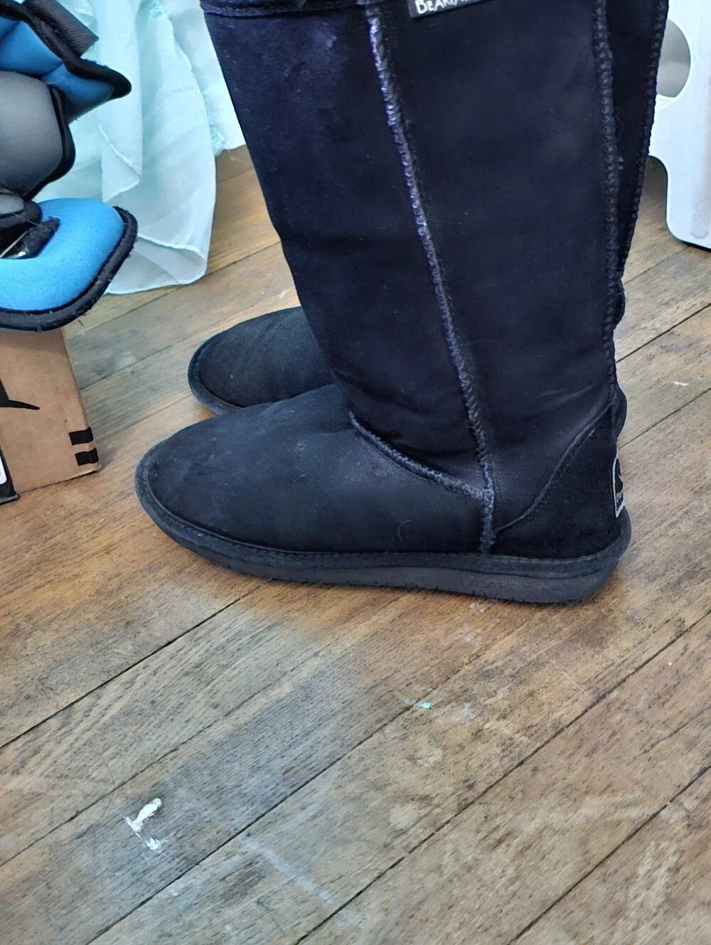 BearPaw Women's Tall Suede Winter Boots - Black